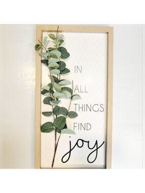 Greenery Wall Art Find Joy Quote 18x13 Inches Framed